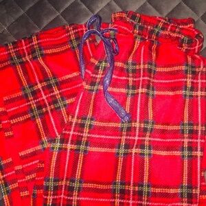 Pajamas PJs Lounge Pants Red Plaid Size L